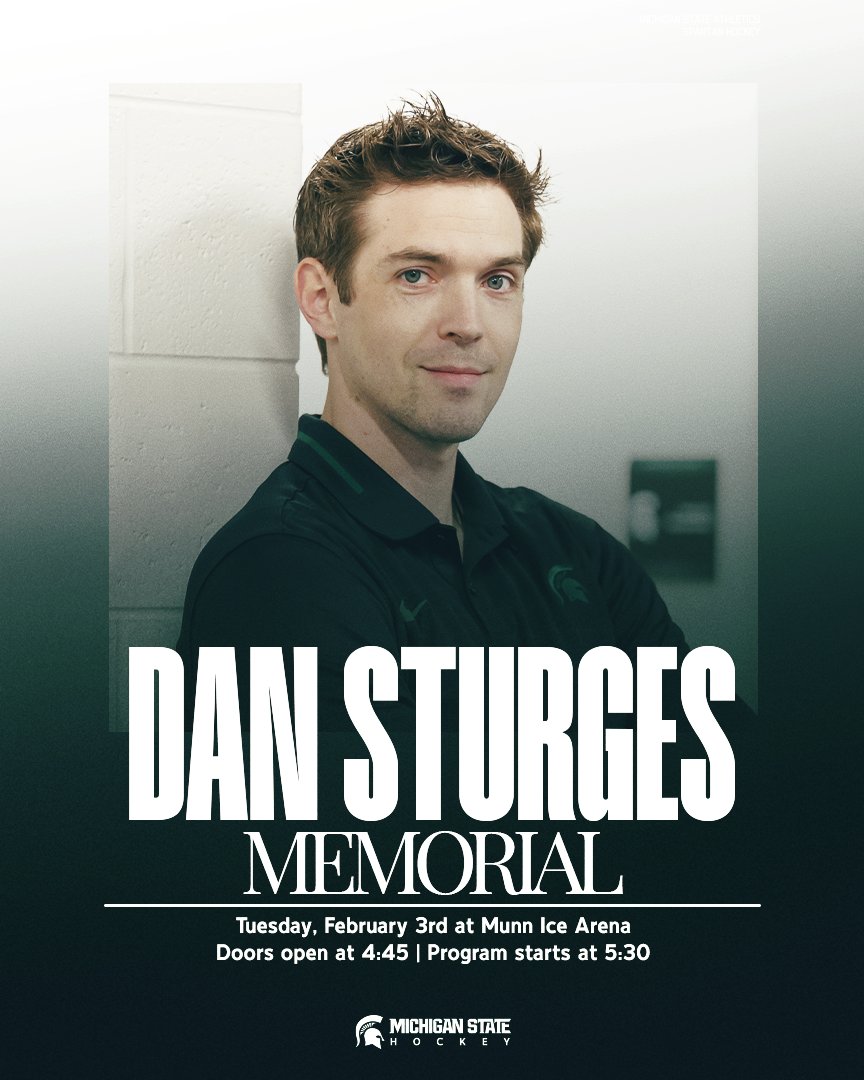 Please join us at Munn on Tuesday, February 3rd as we honor the life and legacy of Dan Sturges

Doors open at 4:45 and the program will start at 5:30

Free parking near Munn will be available at Lots 63, 67, 79, and 126

Support the Sturges Family: gofund.me/26a18b7e1