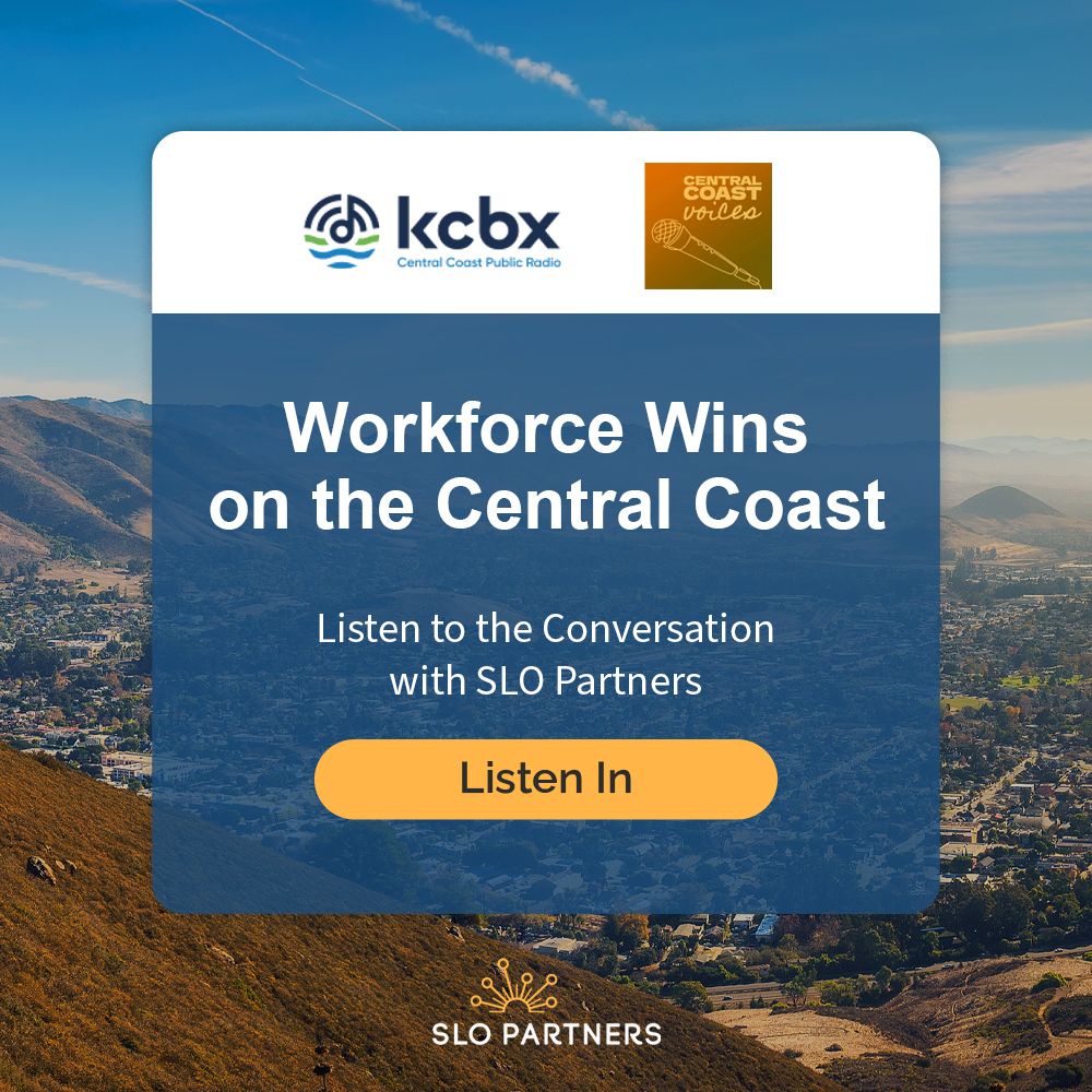 Workforce wins on the Central Coast! SLO Partners joined KCBX’s Central Coast Voices to celebrate a major milestone: 1,000 SLO County residents gaining new, job-relevant skills.  Thank you to Kris Kington-Barker for hosting the conversation.

Listen here: buff.ly/hAYsxwD
