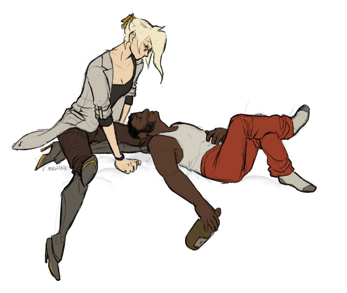 MEGAARN_'s tweet image. Demo x Mercy comm for @_XingRow_ !! RAREPAIR FANATICS PLEASE COMISSION ME MORE