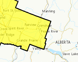 511Alberta's tweet image. ECCC Freezing Rain Warning in effect for an area in the NW. For location details visit: weather.gc.ca/?province=ab&amp;amp;z… (3:42pm) #ABRoads #ABStorm