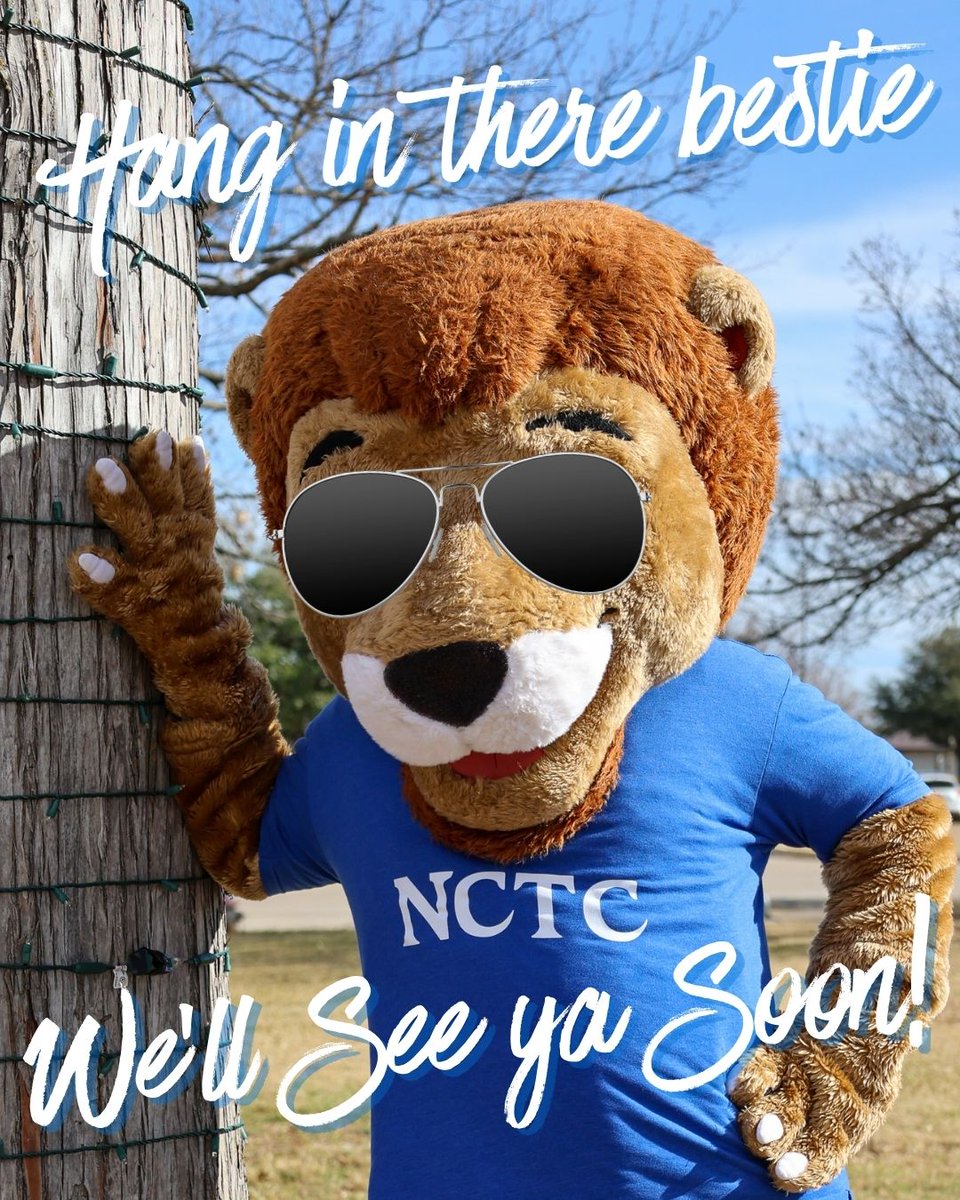 nctclions's tweet photo. Safety first, Lions 💙
All NCTC campuses will be closed Friday, January 30 &amp; Saturday, January 31.
Take care and stay safe! 🦁 https://t.co/uwBvDuCjPD