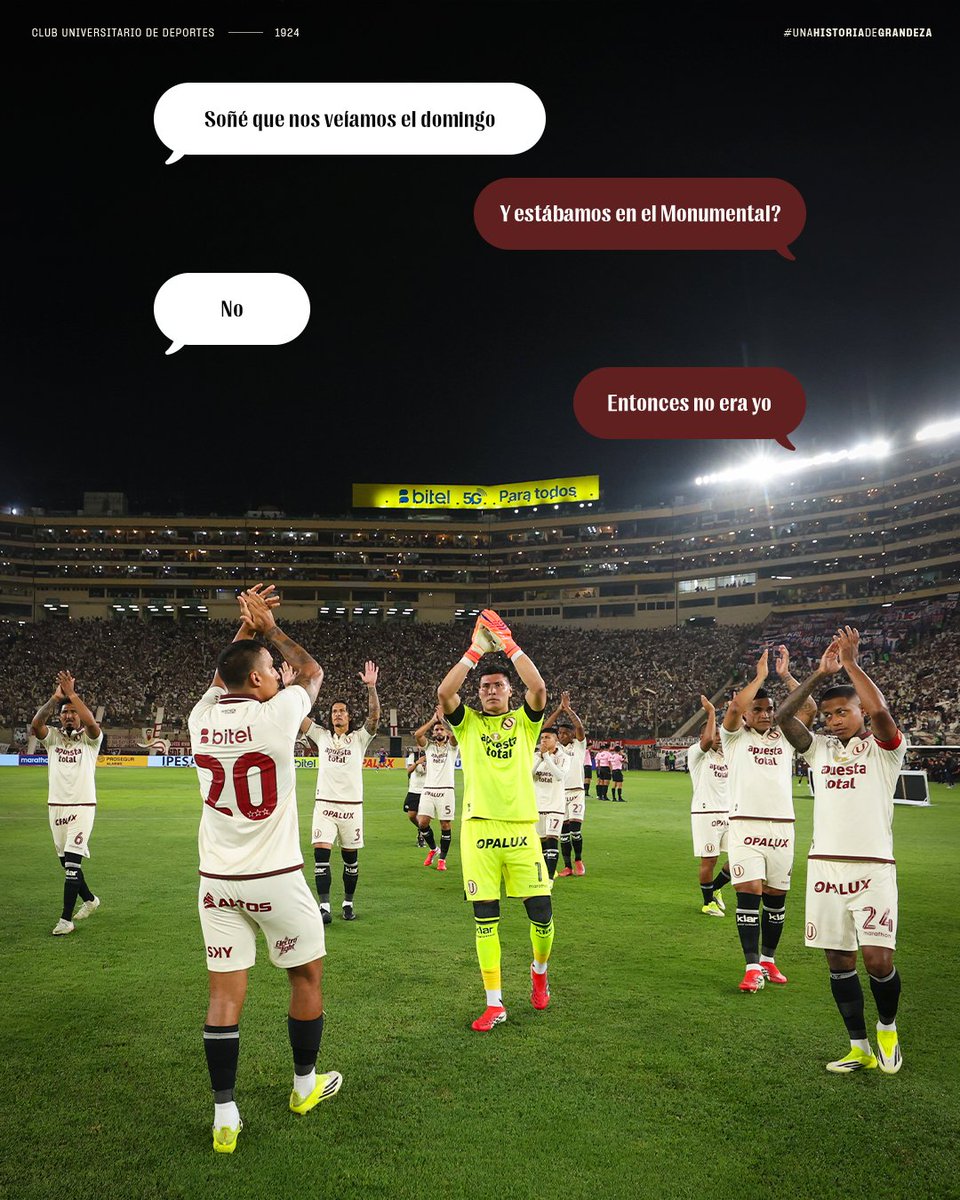 𝗩𝗶𝘃𝗮𝗺𝗼𝘀 𝗷𝘂𝗻𝘁𝗼𝘀 𝗲𝗹 𝘀𝘂𝗲𝗻̃𝗼 𝗔𝗽𝗲𝗿𝘁𝘂𝗿𝗮 2️⃣0️⃣2️⃣6️⃣

Que el <a href="/Monumental_U_/">Estadio Monumental Ⓤ Marathon</a> vibre con nuestro aliento fecha a fecha 💪.

🎟️ Recuerda que puedes adquirir tu Abono Crema hasta hoy a las 11:00 pm 👉 bit.ly/4jAcRq8

#UnaHistoriaDeGrandeza