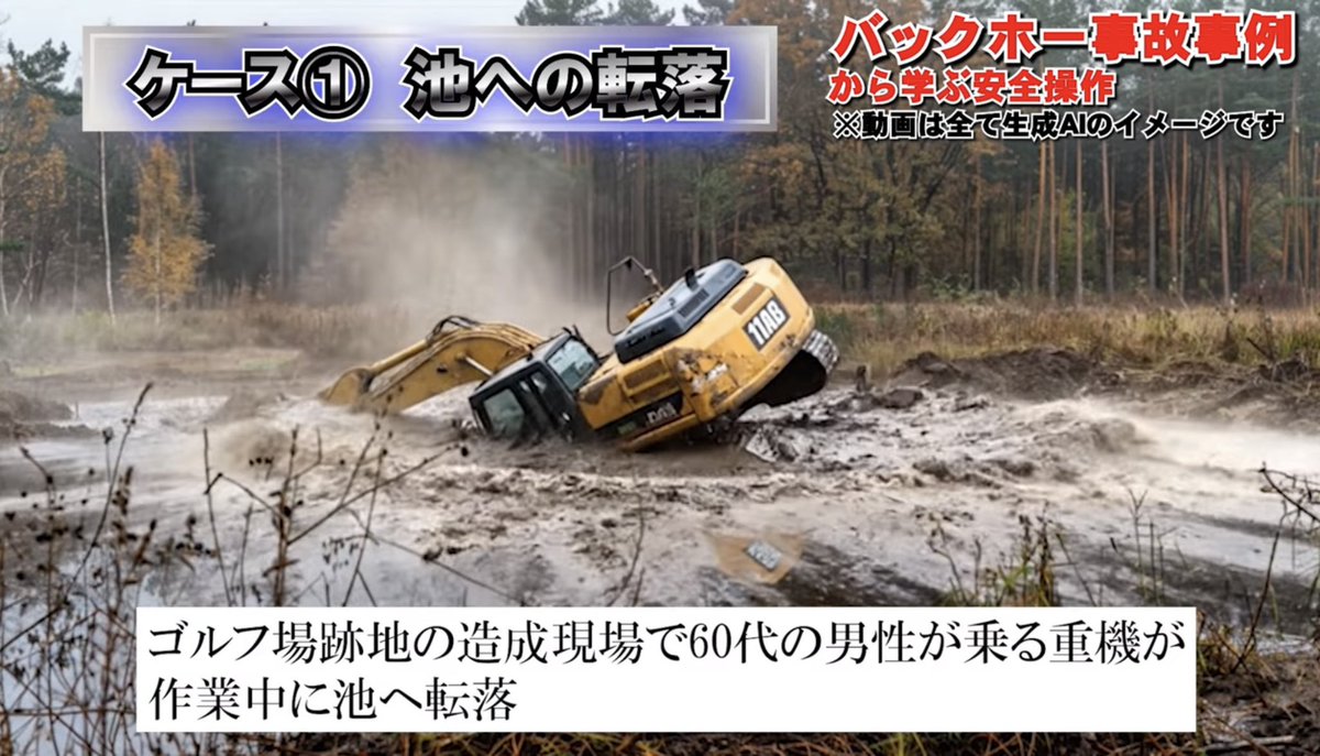 【衝撃】近年の全国のバックホー死亡事故の瞬間をAIで完全再現、現場で起きる「死を」回避する生存ルート！７選【安全教育】 youtu.be/i4dcy1Y6Aps?si… <a href="/YouTube/">YouTube</a>より