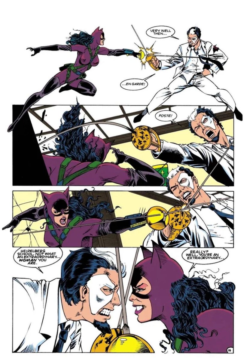 kingchiroptera's tweet photo. Catfact! #catfact #catwoman
Selina is actually a very good fencer/swordsman. From ninjas to world class fencers, deadshot to father valley—she’s extremely talented with a sword!!
| Catwoman (1993) #23 | Catwoman (1993) #| Catwoman (1993) #16| https://t.co/lDcHstvenI