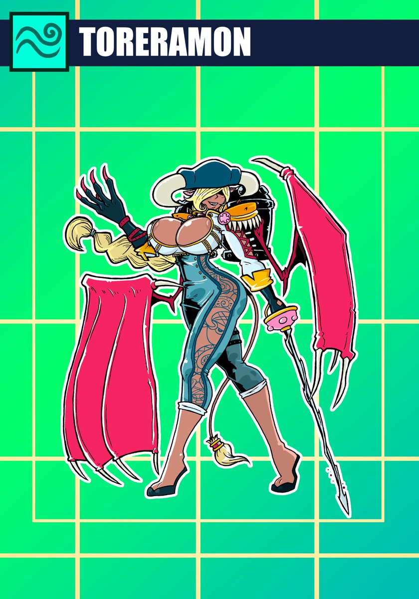 #Digimon #Digimona #cowgirl #OC #DigimonFanart <a href="/ArchivosDeIzzy_/">Los Archivos de Izzy</a>
TORERAMON
En esta Ocasión la Digimona no fue diseñada por votaciones, pues no logre idear opciones para que la temática sea del elemento viento
Es una Digimona Cruel que asesina bestias poderosas por su propia gloria