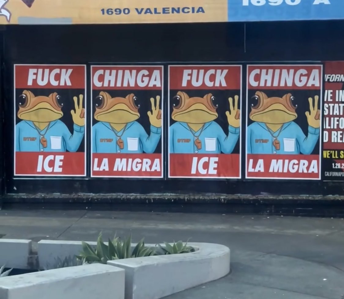 TheePopCore's tweet image. Posters featuring Bad Bunny’s ‘Sapo Concho’ against ICE are appearing in San Francisco ahead of his Super Bowl Halftime Show.