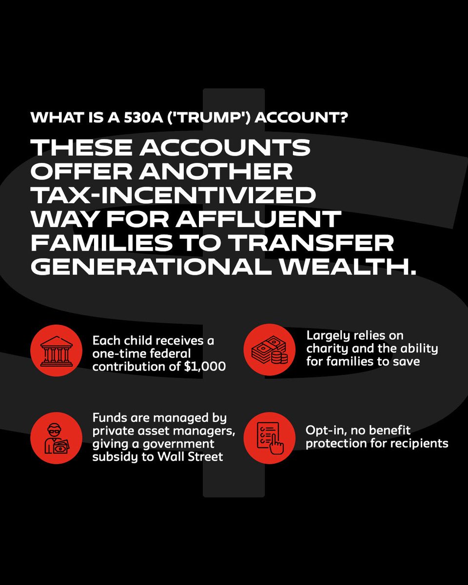 President Trump headlined a Trump Account summit today, and one key difference matters:

Trump Accounts reward families who already have wealth. Baby Bonds are designed to build wealth for kids born without it.