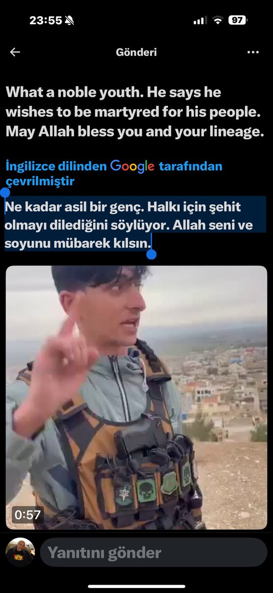 fuatkav21's tweet image. “Ne kadar asil bir genç. Halkı için şehit olmayı dilediğini söylüyor. Allah seni ve soyunu mübarek kılsın…”