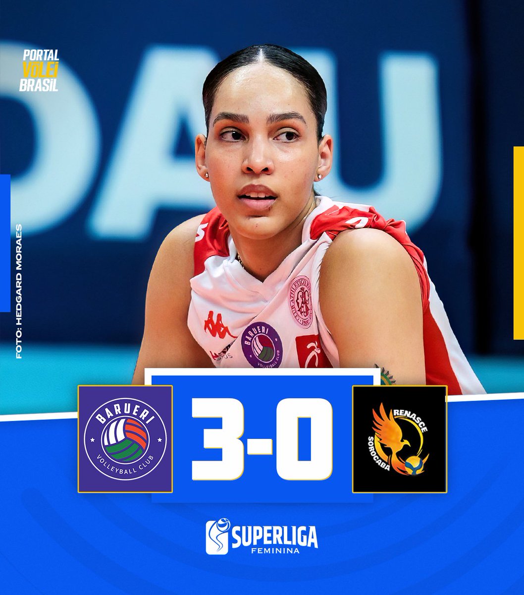 ✅ FIM DE JOGO!

🏐 🔴 PAULISTANO BARUERI 3x0 RENASCE SOROCABA ⚫️
➡️ (25x18, 25x21, 25x13)
🏆 Superliga Feminina | Rodada 04 (returno)