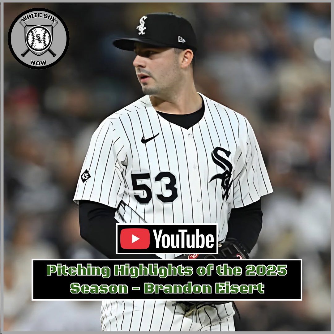 🚨NEW VIDEO🚨

A pitching highlight video for Brandon Eisert from the 2025 season has been posted to the White Sox Now YouTube channel. The link is below.

youtu.be/LDGVBqFFpWk?si…

Please like, comment, and subscribe to the channel for more content.

#WhiteSox #Southside #Chicago
