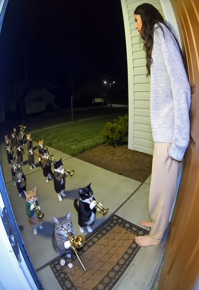 solversey's tweet image. Bro I cant believe this TikTok Ai video with musician cats invading  the lady's home at 3am has 1.1M likes and it's still not memecoined yet😮this is a fuckingg lore lets send ittt video link: tiktok.com/@meowchaos.dai… 
$MCATS