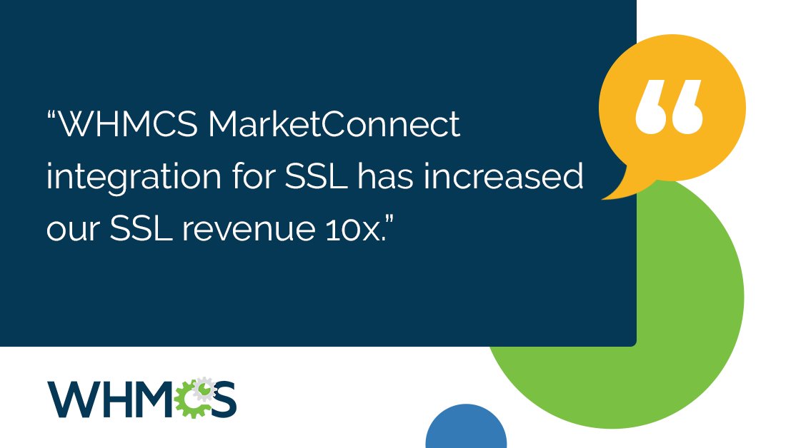 whmcs's tweet image. “WHMCS MarketConnect’s SSL integration increased our SSL revenue 10x.” 

Real growth. Real automation. Real simple. 

#WHMCS #ClientTestimonial #BillingAutomation #HostingAutomation #WebHosting #TechThatWorks