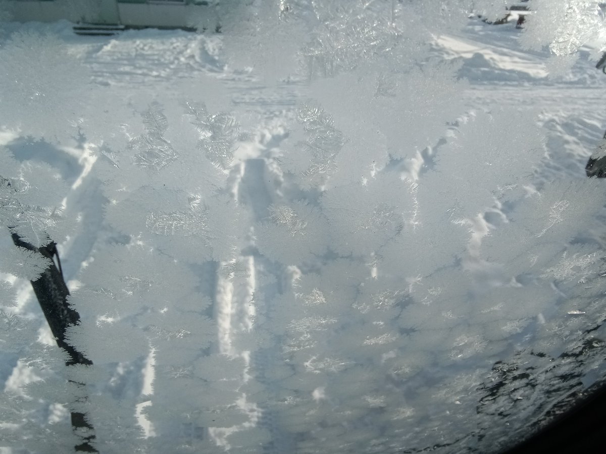 窓ガラスに氷の華よ