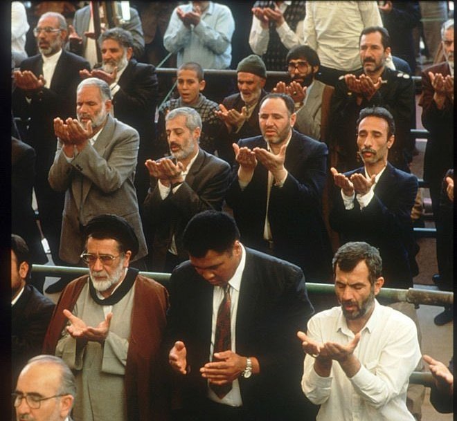 Muhammad Ali at Friday Prayers in Tehran, Iran, 1993.