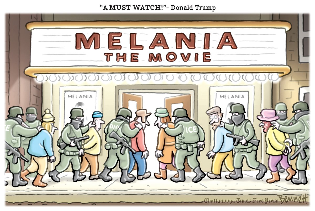 BennettCartoons's tweet photo. 1/30/2026- A MUST Watch! #MelaniaTheMovie #MelaniaFilm #MelaniaMovie #AMustWatch https://t.co/8pcjcmZp1i https://t.co/2HZJt2IQAp