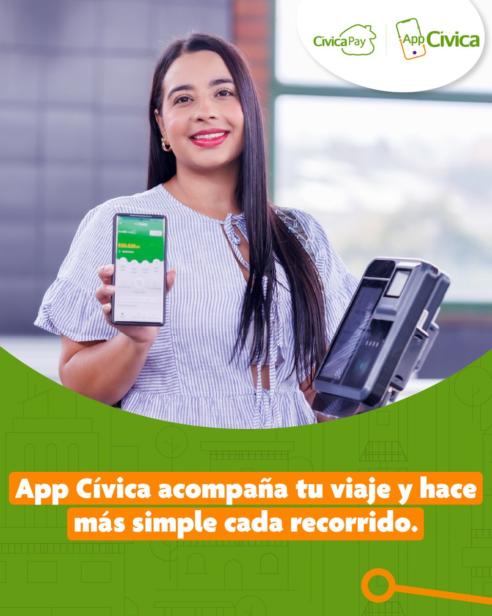 Cada día puede empezar igual, pero no todos se viven igual. 🚈

Con #AppCívica, tu celular se convierte en un aliado para moverte, recargar y pagar sin preocuparte por el efectivo, haciendo que el recorrido fluya mejor de principio a fin.

Una forma más simple de vivir la ciudad