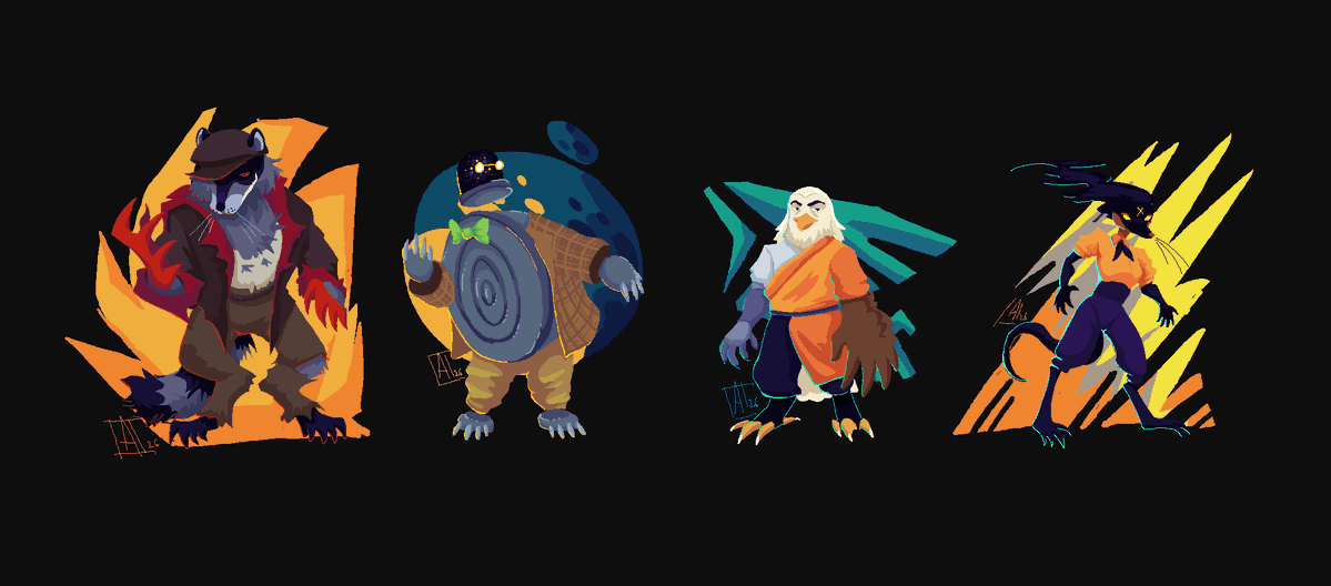 It took a while, but I finally made the next batch of characters :)

    Drifter - raccoon
    Dinamo - turtle
    Grey Talon - eagle
    Haze - water shrew

[ #Furlock #Deadlock #DeadlockFanart #Drifter #Dynamo #GreyTalon #Haze ]