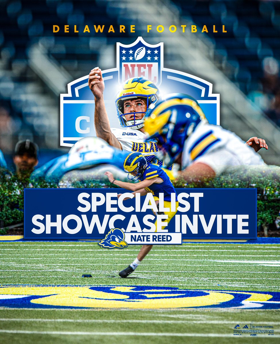 Delaware_FB's tweet photo. He's heading to the NFL Specialist Showcase at the NFL Combine @natereedd ๐
๐ฐ: https://t.co/Ol93PZerw5 https://t.co/HVmnPDpj7A