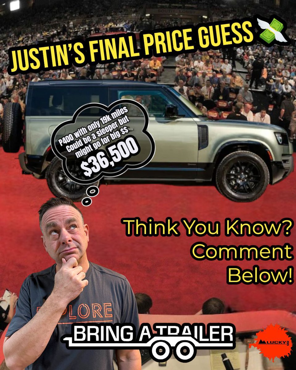 Lucky8OffRoad's tweet image. 🔥 TODAY’S AUCTION FIND 🔥

2021 Land Rover Defender 90 X-Dynamic S on Bring a Trailer 👀  
Twin-charged 3.0L inline-six, dual-range transfer case, Pangea Green, ~19k miles.

Daily Rover or weekend escape?

#LandRover #Defender90 #AuctionFind #BAT #4x4 #Lucky8Offroad