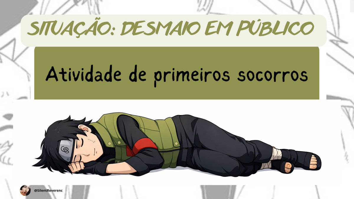 SilentReverenc's tweet photo. ⚕️ ATIVIDADE: MINUTO ZERO — Prof.ª Yoruichi #MinutoZeroSaúde

Tema: Primeiros socorros básicos para qualquer pessoa

Nome: Y, Mirai Sarutobi 
Ala: Norte 
Profesorra: @yorudaquebrada
@PainelNotice https://t.co/2M1rIE6jCa