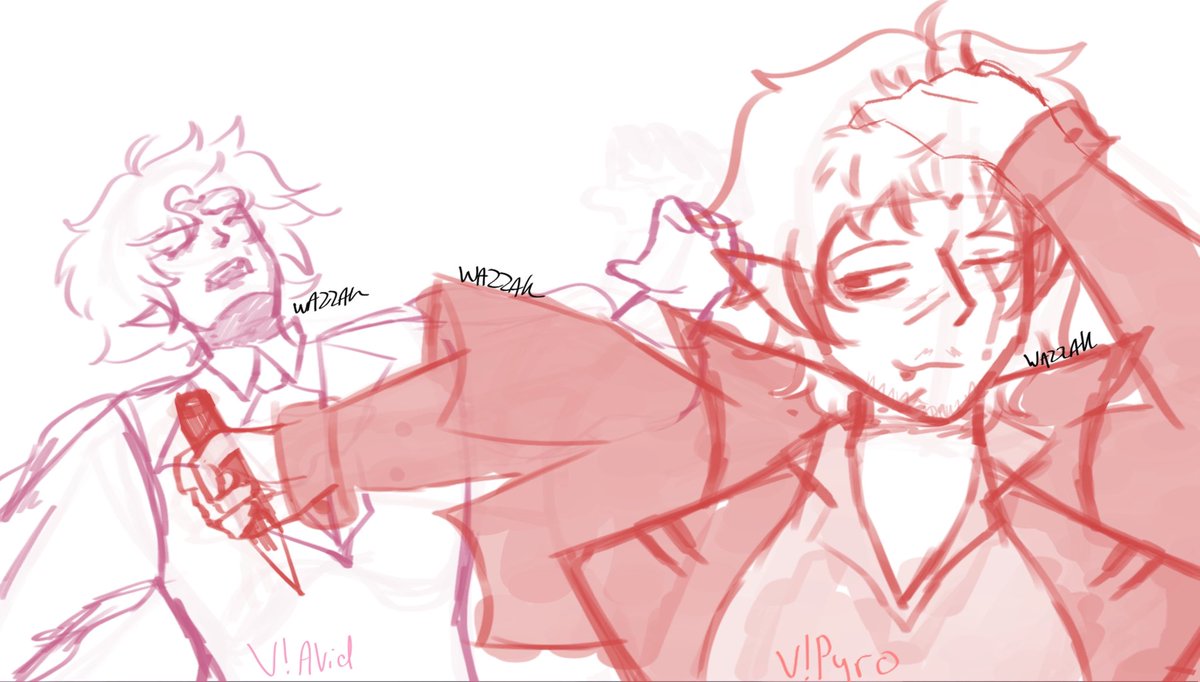 DaysWazzak's tweet photo. First post in a while.. but i was just doodling maybe ill line art and colour but 🤷 it was a gag

#pyroscythefanart #avidmcfanart #vampiresmp #vampiresmpfanart https://t.co/RhO01Lxaxu