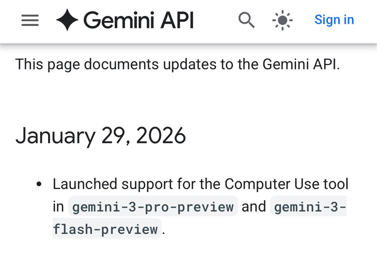 Gemini API changelog