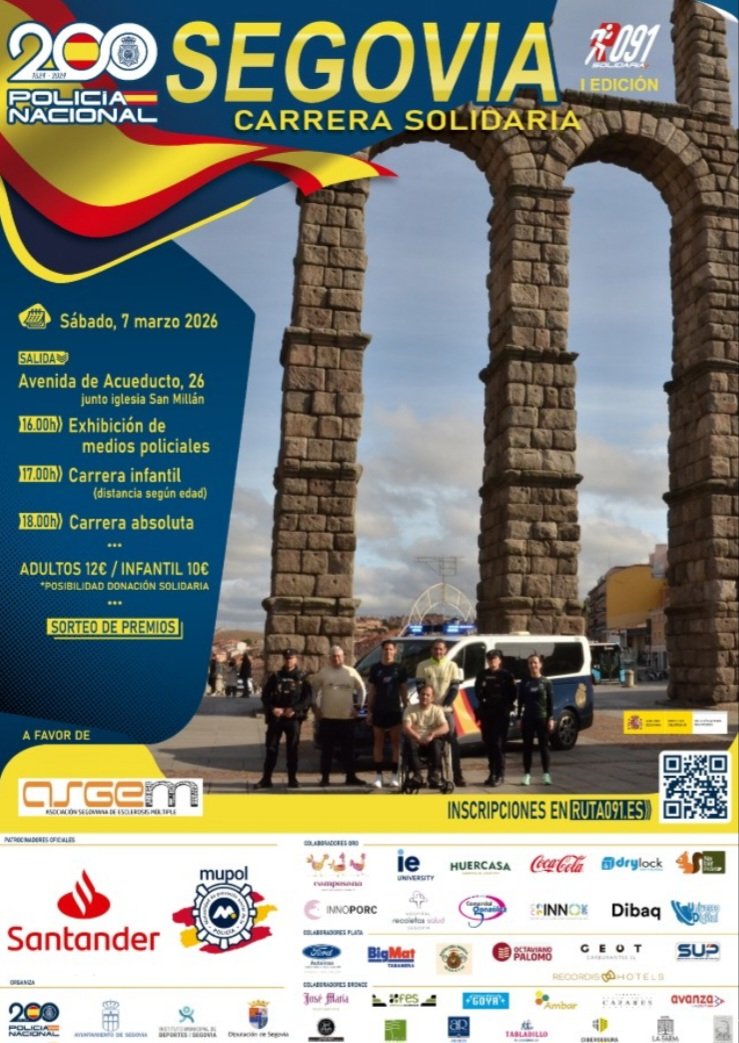 Presentación de la Carrera "Ruta 091" que organiza la <a href="/policia/">Policía Nacional</a> Nacional y que se celebrará el próximo 7 de marzo. La salida será desde el acueducto y los beneficios serán para Asgem. La subdelegada del Gobierno, <a href="/MarianRueda_/">Marian Rueda</a>, ha animado a la ciudadanía a participar.