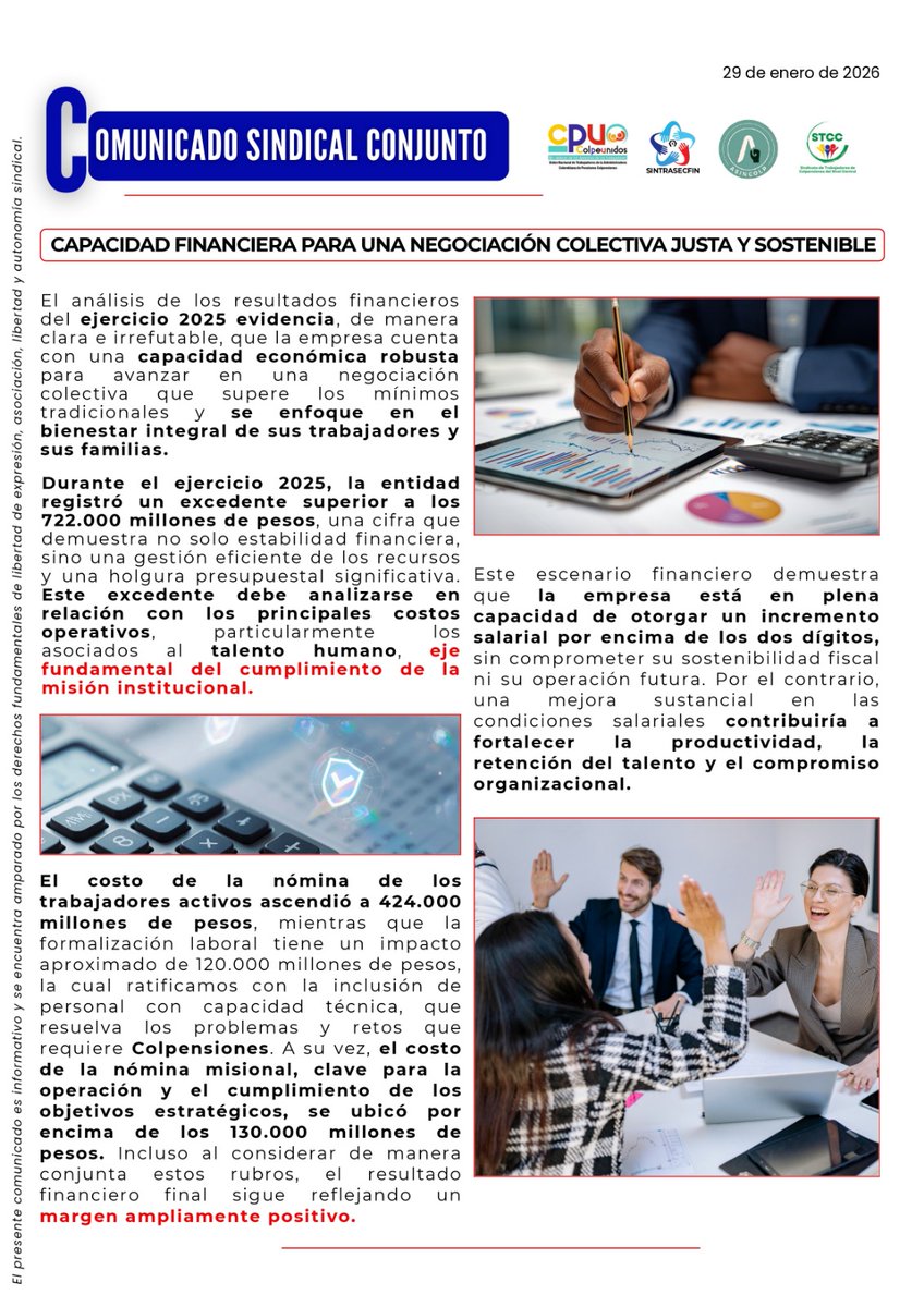 Sindicato de Trabajadores de Colpensiones STCC tweet media