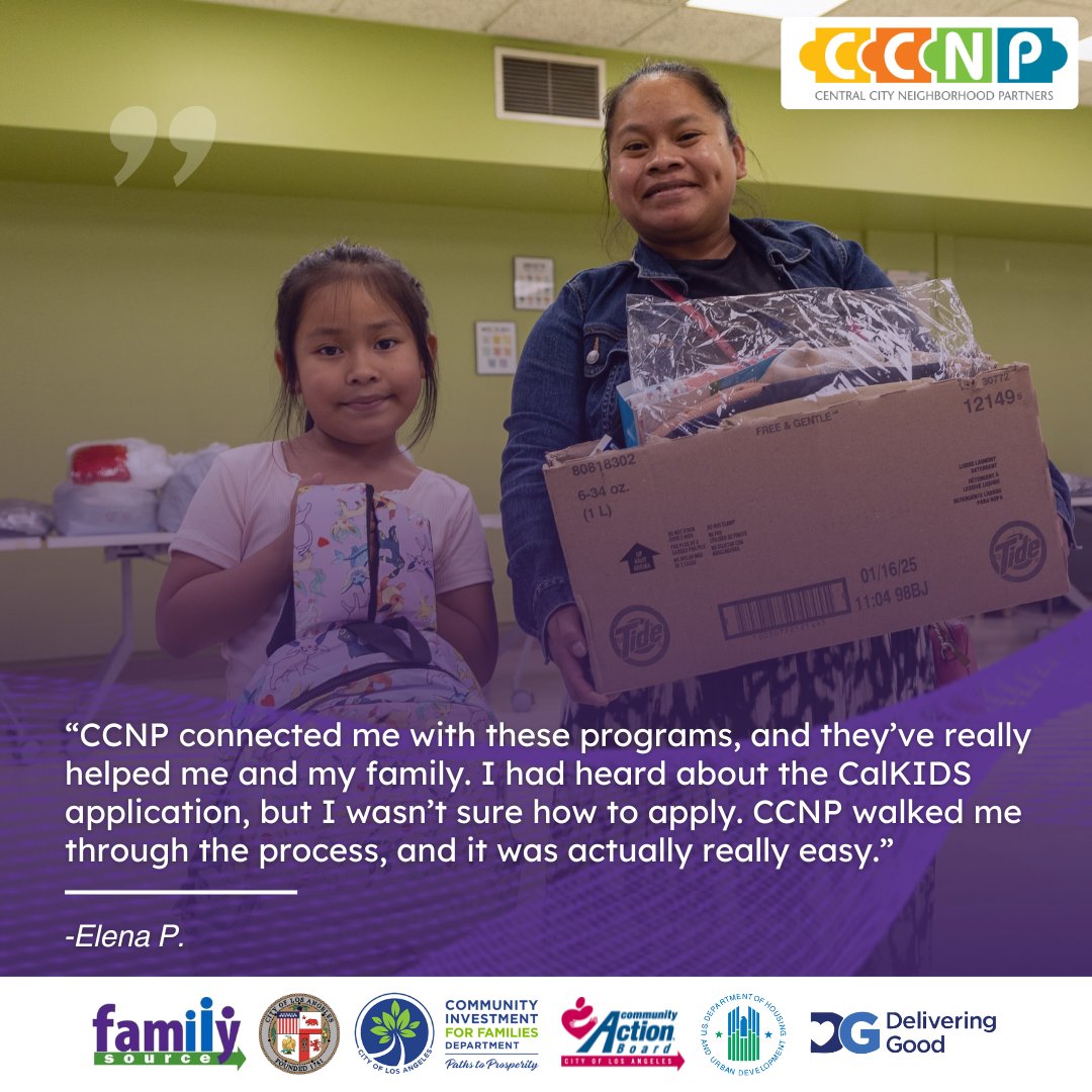LACCNP's tweet image. Elena shared how CCNP connected her with helpful programs and walked her through the CalKIDS application step by step, making it simple and stress free.Need support or want to learn more about CalKIDS and other resources? Reach out to CCNP 📲🧩#CCNP #FamilySourceCenter #CalKIDS