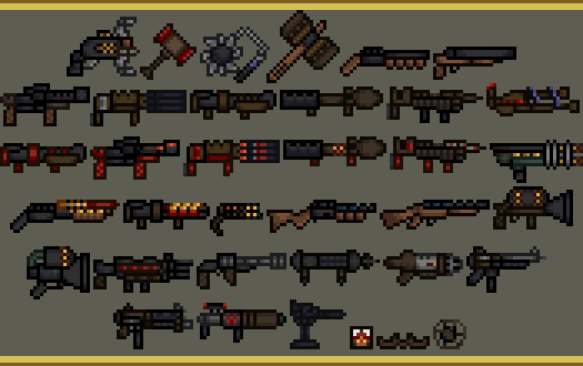 AbsoluteBoom96's tweet image. All Quake I weapons, now Terraria-fyied.
Including:
Official mission pack weapons.
Abyss of Pandemonium.
Painkeep.
And QTest1.
#pixelart #pixelartist #pixelweapons #terraria #quake #quakei #quake1