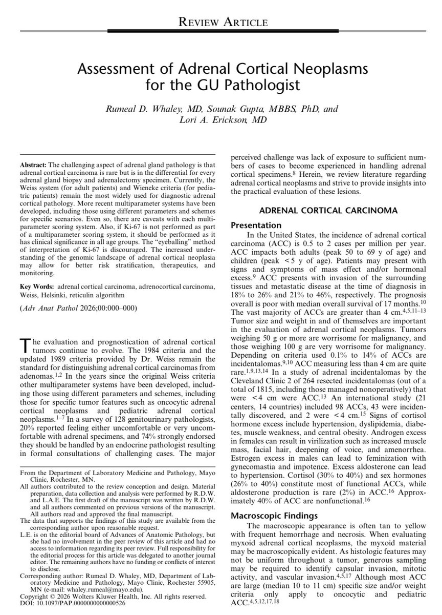 Shounak_Gupta's tweet photo. A diagnostic approach to adrenal cortical neoplasia by @RDWhaleyMD 

Free access:

https://t.co/wKYtzt2eRA https://t.co/HH4ltAaUWh