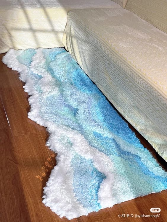 Fluffy ocean rug 🌊