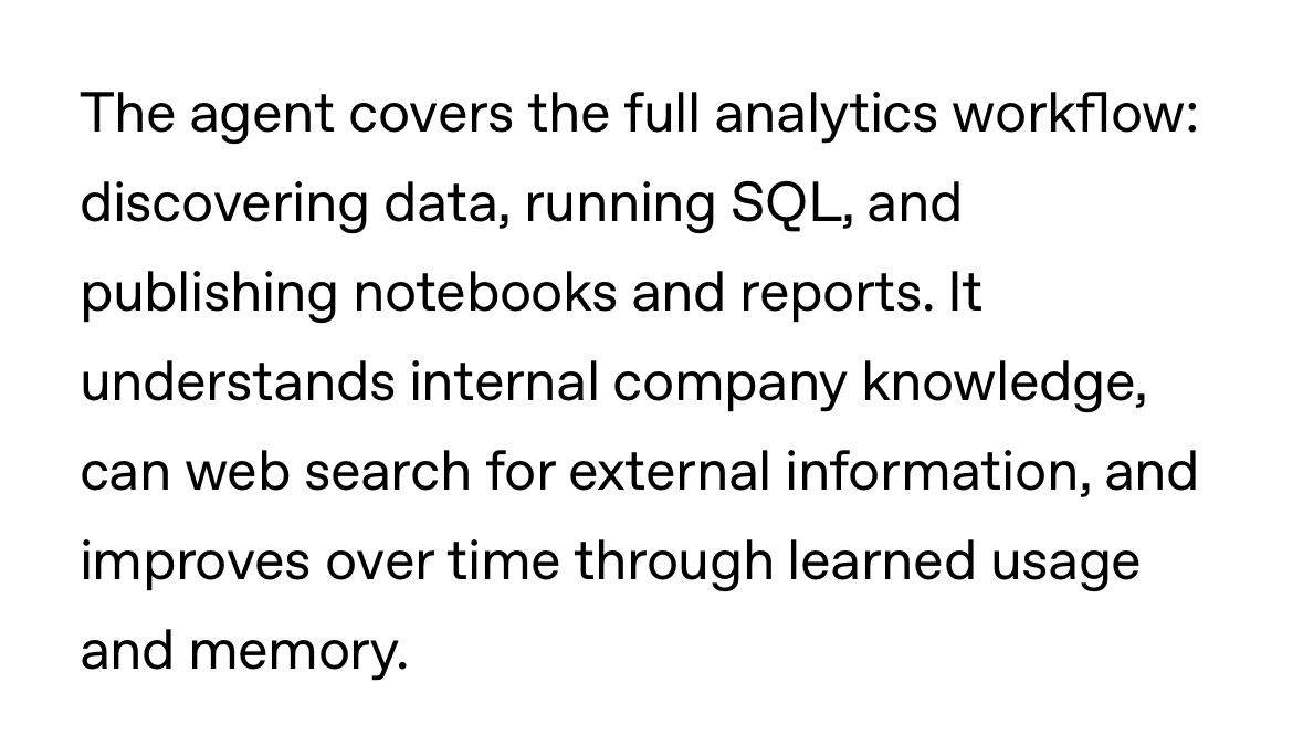 The past two decades of product analytics and data science is over. 

A new age has begun. 

Just dump all your data somewhere and ask questions: