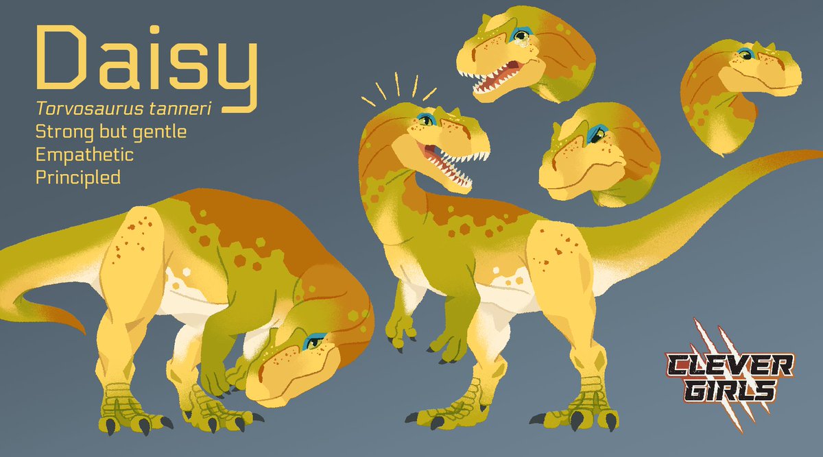 Look at this adorable banana of a dinosaur! You can read about her, too! We've put out the first part of our second Character Profile on our dev blog, and this time we're talking about the Clever Girls' heavy-hitter, Daisy! #clevergirls

Read on here: clevergirlsrpg.tumblr.com/post/807121567…