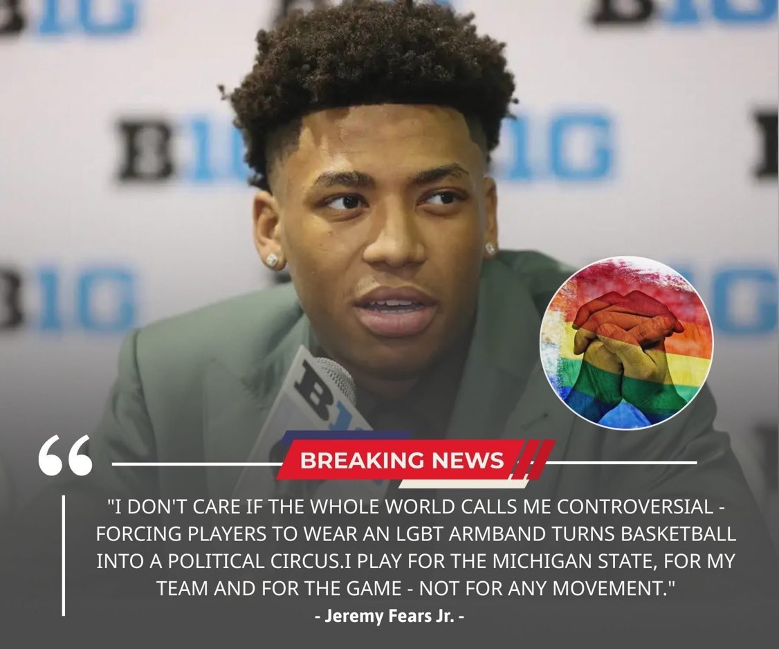 🚨"I back this <a href="/michiganstateu/">MSU</a> Spartans star 1000% 🔥  
Sports is NOT a political battlefield—leave the game alone!**🚨

A Michigan State basketball standout just dropped truth bombs, calling mandatory LGBT armbands a total 'political charade.' He said it plain: 'I play for my