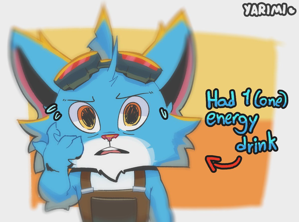 yariyarimi's tweet image. I gotta stop having random energy drinks from the grocery store just because the cans look pretty...

#yordle #rumble #leagueoflegends