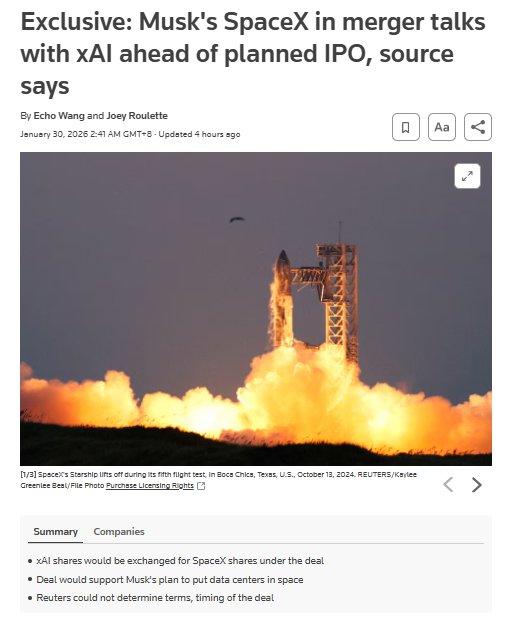 Merger talks headline