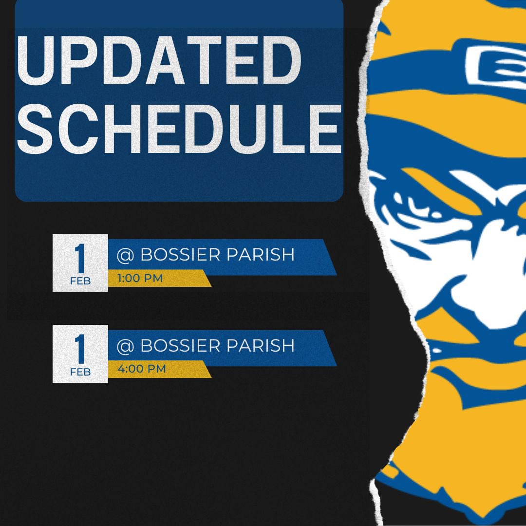 Mother Nature moved us around…but isn’t going to stop us from having Opening Day. 

We will now play at Bossier Parish CC on Sunday Feb 1 in a Double Header starting at 1:00 PM.