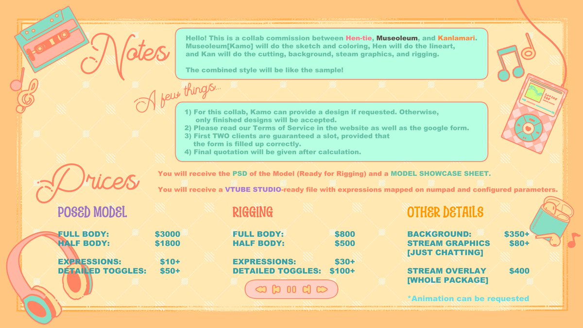 🚏BEEP BEEP!! New Tour Incoming!

🎟️Posed Vtuber Model Commissions Open!
🎟️Non-standing, dynamic
🎟️May request background and stream graphics alongside
🎟️May request included rigging
🎟️Application details on 🧵below!