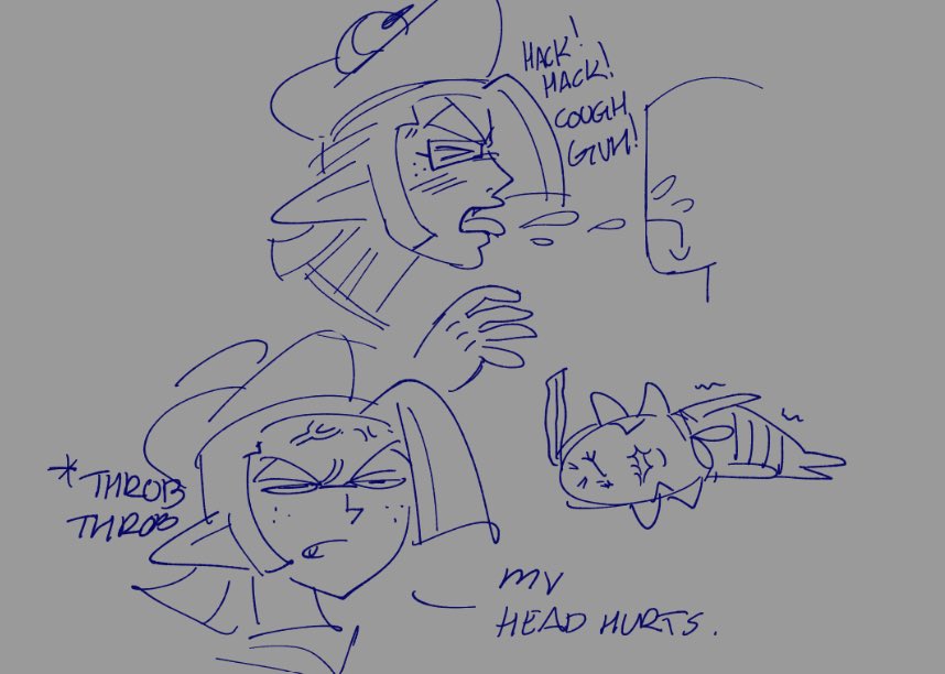 “Draw your character with your problems” I CANT STOP COUGHING!!