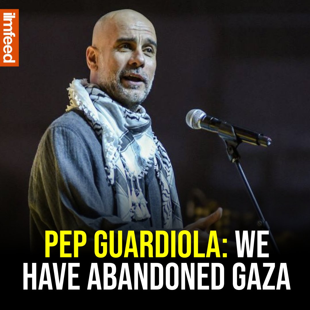 Man City manager Pep Guardiola took to the stage wearing a Kefiyyeh at a charity event for Palestine in Barcelona and delivered a moving speech where he said, "I've seen a child (from Gaza) recording himself, pleading ‘where is my mother?’ Among the rubble, and he still doesn’t