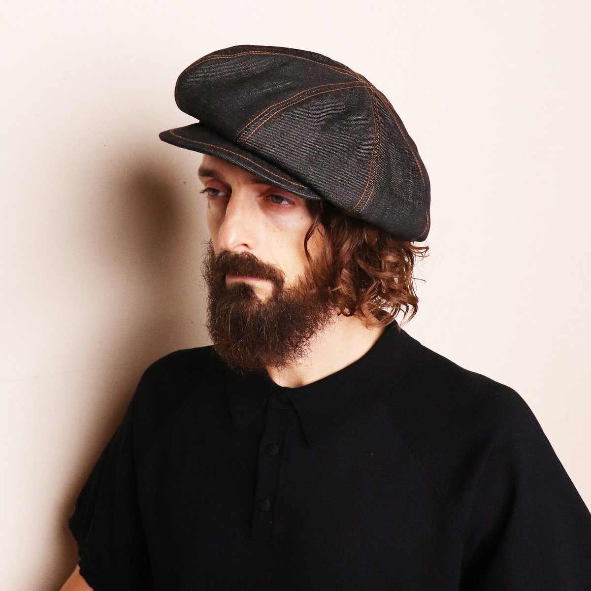 Original John FLAT TOP CAS DENIM 天辺がフラットな形状になっていて