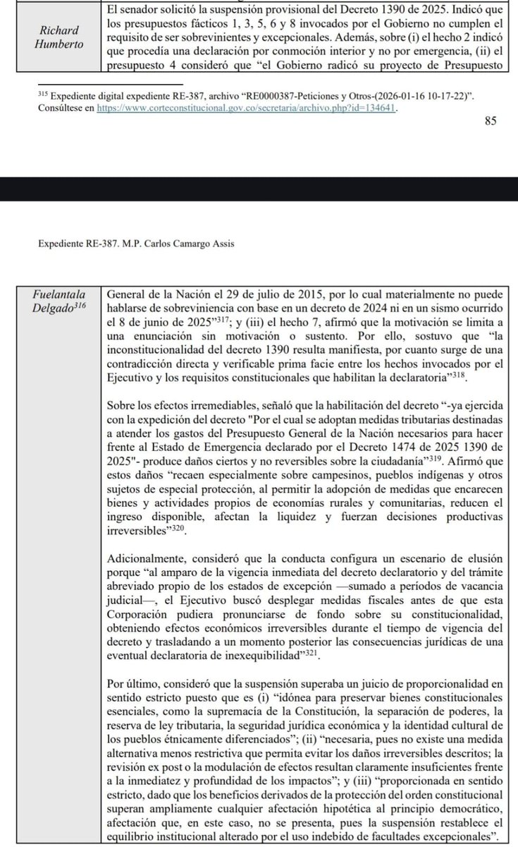 La Corte suspende la "emergencia económica" con los argumentos que presenté como vicepresidente de la Comisión Cuarta del Senado.

El gobierno no podía decretar el alza de impuestos que negamos.

El descuadre económico se arregla protegiendo, no golpeando, a la economía nacional.