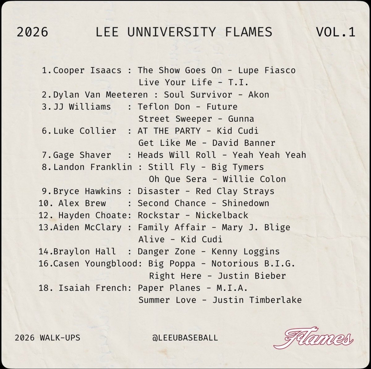 Lee Flames Baseball tweet media