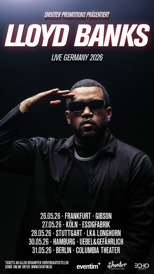Lloydbanks's tweet image. Germany!! it’s going down!! get your tickets now!! eventim.de/artist/lloyd-b…