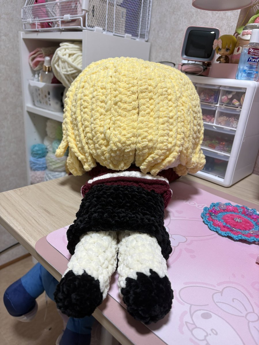 masureier's tweet image. gorg masuki nesoberi i made for one of my lovely supporters &amp;lt;33 thank you so much vy🫶if any would like a crochet neso/omanjyuu of any character, customs are in my kofi shop💗💗 link in bio to buy!! #masukisatou #bandoritwt #MASKING