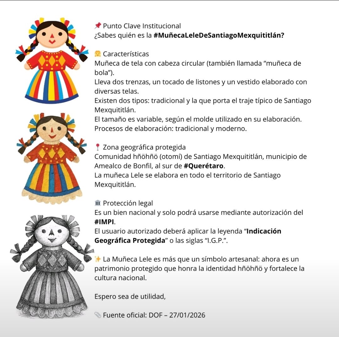 #MuñecaLele #IMPI #Cultura #México