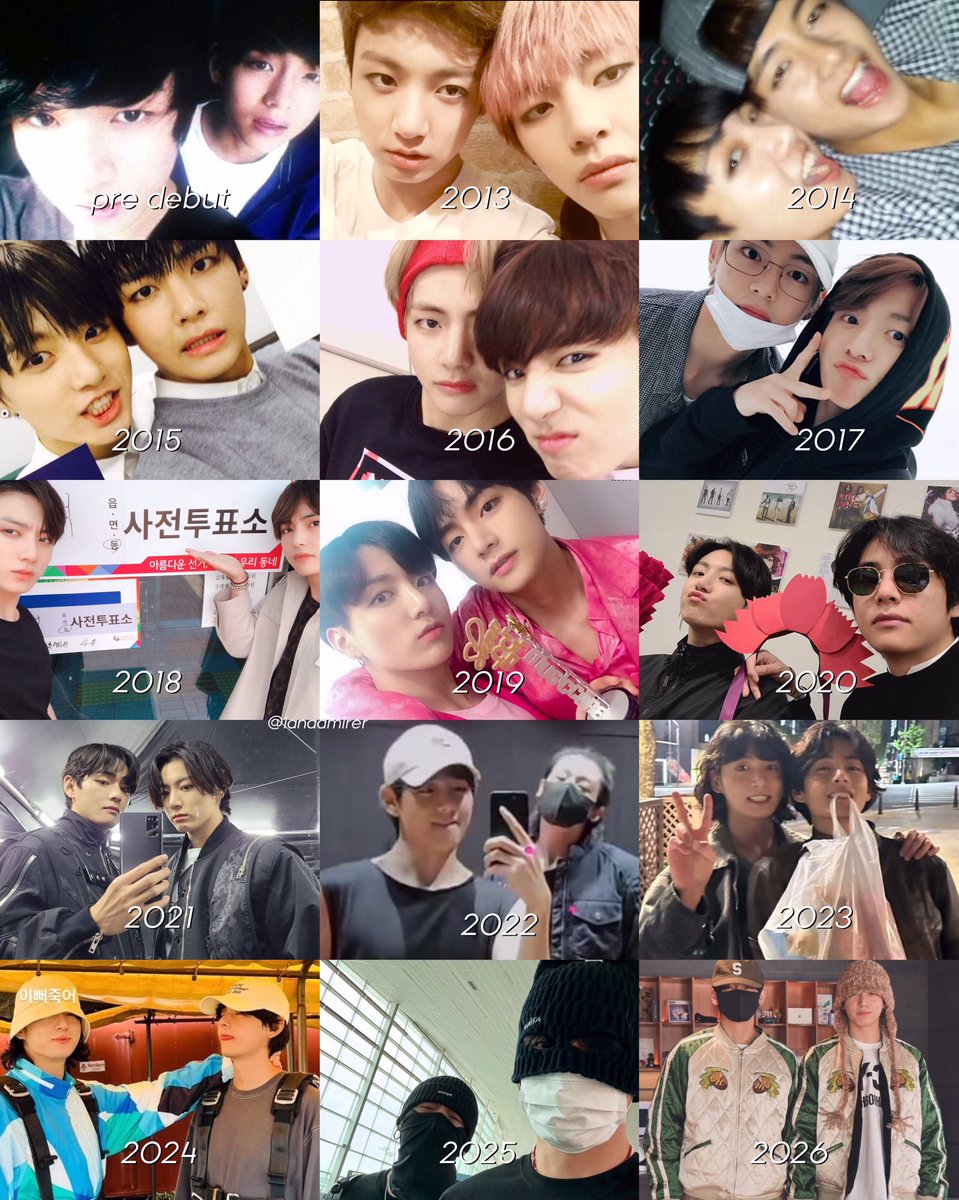 ianadmirer's tweet photo. koo and his tete hyung over the years https://t.co/RhWA9xpohH