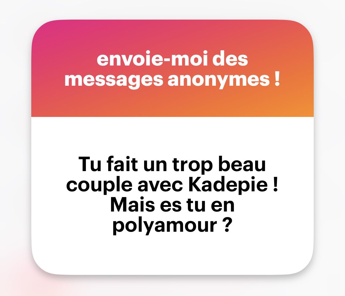 Oh tu est trop cute merci !! 
Oui je suis ouverte au PolyA même si j’ai que Kadepie
💕