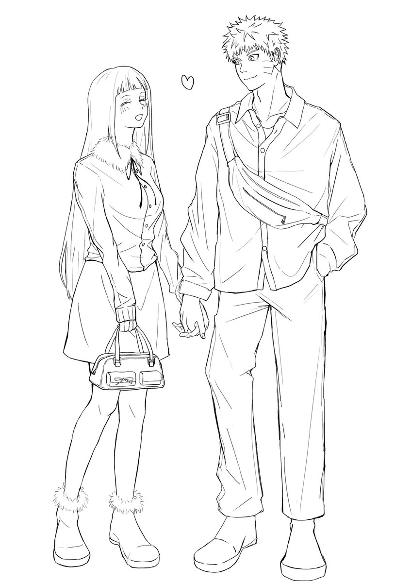 nyan_uxu_lovin's tweet image. 前に書いたナルヒナのデート線画